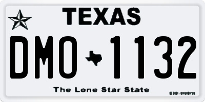 TX license plate DMO1132