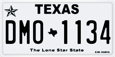 TX license plate DMO1134