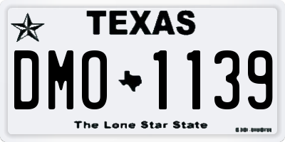 TX license plate DMO1139