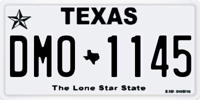 TX license plate DMO1145