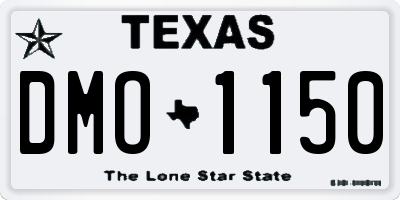 TX license plate DMO1150
