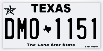 TX license plate DMO1151