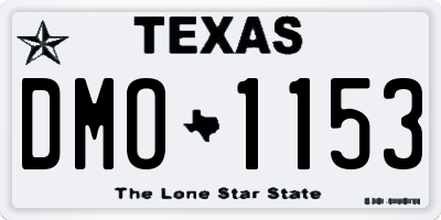 TX license plate DMO1153