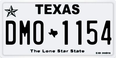 TX license plate DMO1154