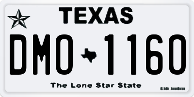 TX license plate DMO1160