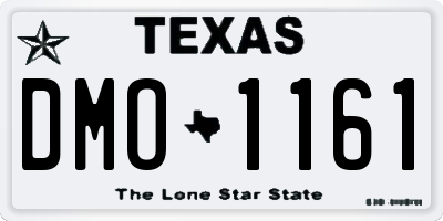 TX license plate DMO1161