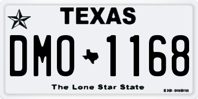 TX license plate DMO1168