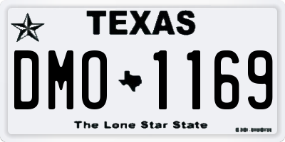 TX license plate DMO1169