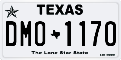 TX license plate DMO1170
