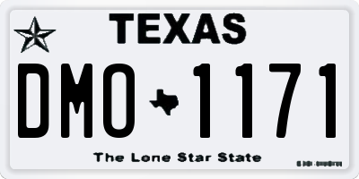 TX license plate DMO1171