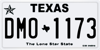 TX license plate DMO1173