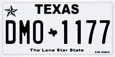 TX license plate DMO1177