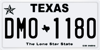 TX license plate DMO1180