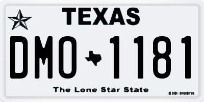 TX license plate DMO1181