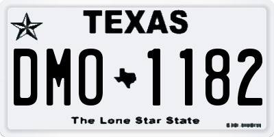 TX license plate DMO1182
