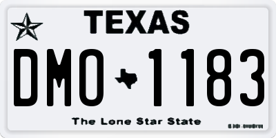 TX license plate DMO1183