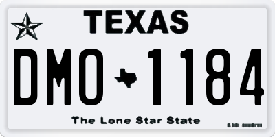 TX license plate DMO1184