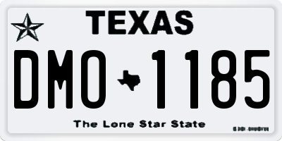 TX license plate DMO1185