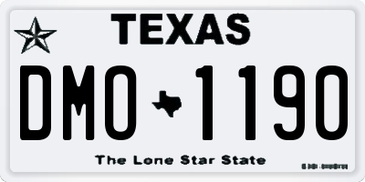 TX license plate DMO1190