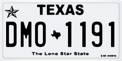 TX license plate DMO1191