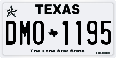 TX license plate DMO1195
