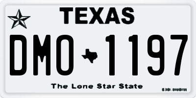 TX license plate DMO1197