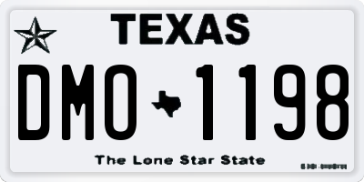 TX license plate DMO1198