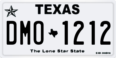 TX license plate DMO1212