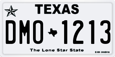 TX license plate DMO1213