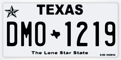 TX license plate DMO1219