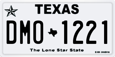 TX license plate DMO1221