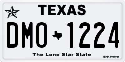 TX license plate DMO1224