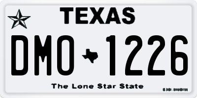 TX license plate DMO1226