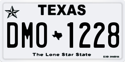 TX license plate DMO1228