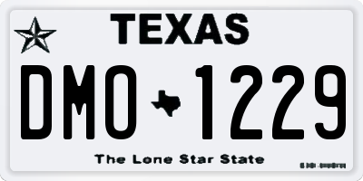 TX license plate DMO1229