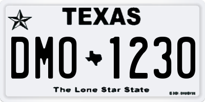 TX license plate DMO1230