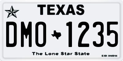 TX license plate DMO1235