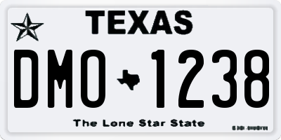 TX license plate DMO1238