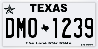 TX license plate DMO1239