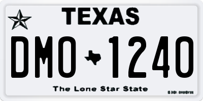TX license plate DMO1240