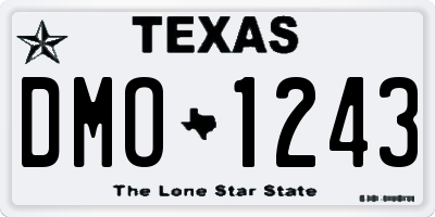 TX license plate DMO1243