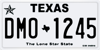 TX license plate DMO1245