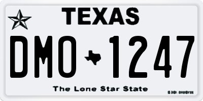 TX license plate DMO1247