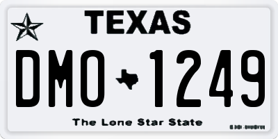 TX license plate DMO1249