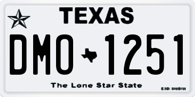 TX license plate DMO1251