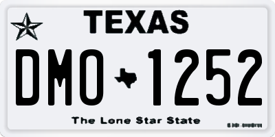 TX license plate DMO1252