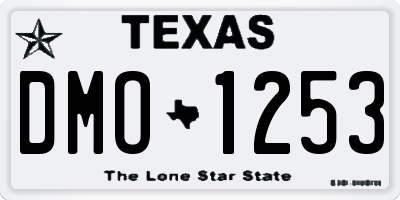 TX license plate DMO1253