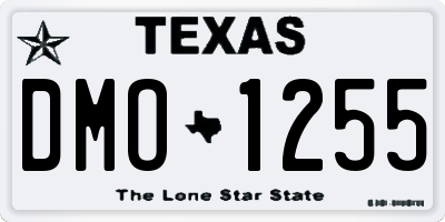 TX license plate DMO1255