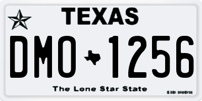 TX license plate DMO1256