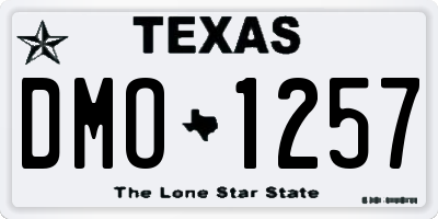 TX license plate DMO1257
